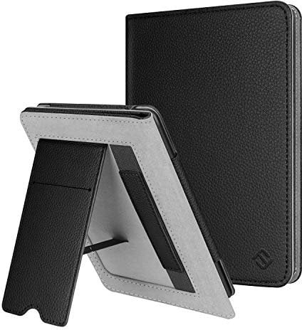 Fintie Hülle für 6 Kindle Paperwhite 2012-2018 (alle Alter 6 Zoll Kindle Paperwhite 5/6/7/10. Generation) - Ständer Case mit Handschlaufe und Auto Sleep/Wake, Schwarz