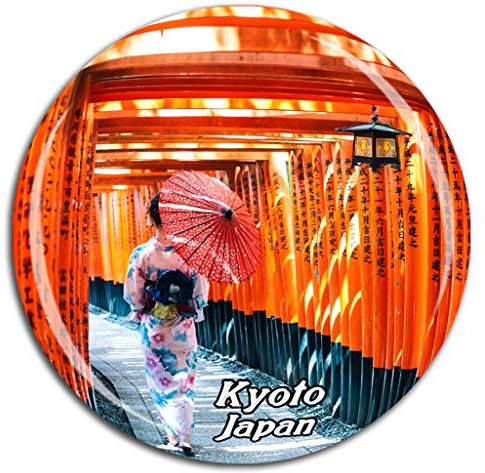 Weekino Fushimi Inari-Taisha Schrein Kyoto Japan Kühlschrankmagnet 3D Kristallglas Tourist City Travel Souvenir Sammlung Geschenk Stark Kühlschrank Aufkleber