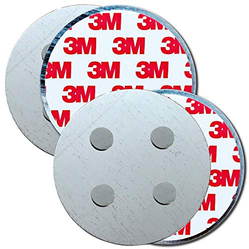 HaftPlus - Magnethalterung für Rauchmelder | Extra mit 4-Fach Magneten & 3M Klebekraft | Schnell & sicher ohne Bohren | 2X Rauchmelder-Magnethalter Ø 70mm