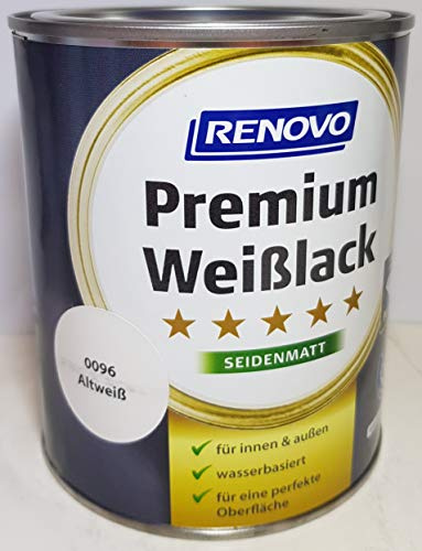 2,5 Liter RENOVO Premium Buntlack seidenmatt, RAL 0096 Altweiss