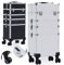 Arebos 4-in-1 Kosmetikkoffer | 4 Fächer & 1 Schublade | Teleskop- und Tragegriff | 8 Schlösser | 4X 360°-Rollen | Samtfutter | Trolley | Make-Up Koffer | Silber