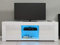 TV Stand Television Stands TV Console Unit 2 Doors Storage Cabinets With Glass Shelf RGB LED Lighted for TVs up to 50Inches (White)