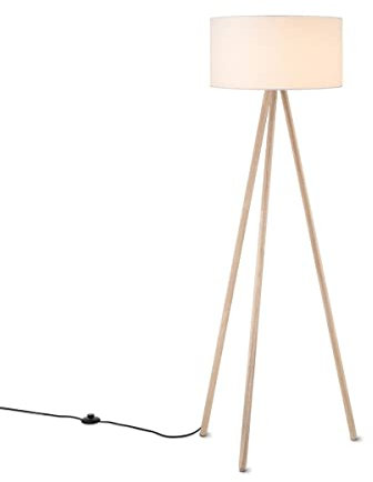 Home Sweet Home Moderner Stehleuchte | 76/76/148cm | Weiß | Stehlampe mit Lampenschirm | geeignet für E27 LED Lichtquelle | mit Fußschalter | geeignet für Wohnzimmer, Schlafzimmer