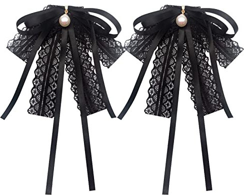 Perle Arc Broche Broche Broche Vintage En Ruban Cristal Broche Perle Nœud Papillon Broche Femme 2 Pièces Broches Ruban Vintage pour Dames,étudiants,événements,mariages,Bals,Fêtes,Avec Jupes,Chemises