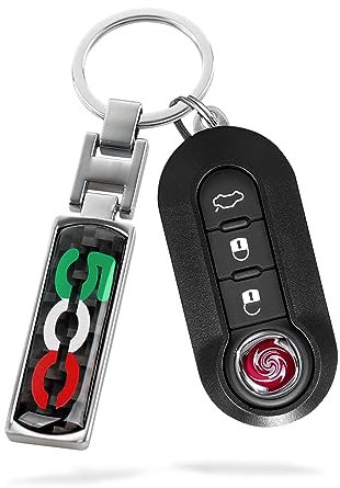 OYDDL Universal Auto Metall Schlüsselanhänger Cover Kohlefaser Kompatibel mit 500 500e 500c 500l 500x Zubehör