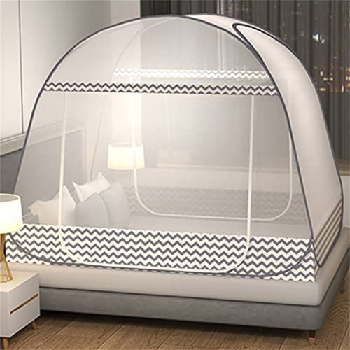 CdyBox Faltbares Moskitonetz, Zelt, Baldachin, Vorhänge für Betten, Zuhause, Schlafzimmer, Dekor (grau, 1,2 x 2,0 m)