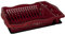 Plastic Dish Drainer Rack Tray Cutlery Plate Cup Holder (Red/Black)