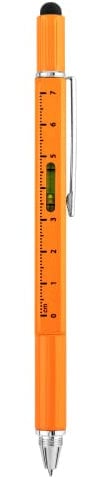 NEO Tools Multifunctional 5 in 1 Black Metal Pen Ruler Screwdriver Spirit Level Stylus Touch Pen Gift Box Square Cross Section