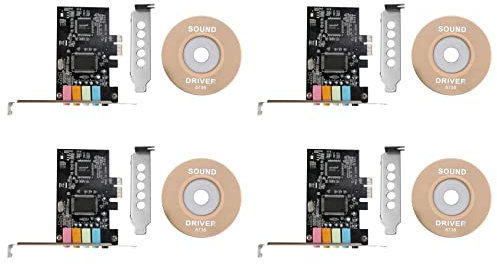 KVSERT Lot de 4 cartes son PCIe 5.1, PCI Surround 3D pour PC avec son direct élevé et support bas