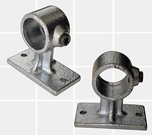 Galvanized Tube Fittings - (143 Handrail Bracket Support-48mm OD Tube D48) Steel Connectors for Plumbing, & DIY Projects | Pipe Fittings for Residential & Industrial Use | 4PK