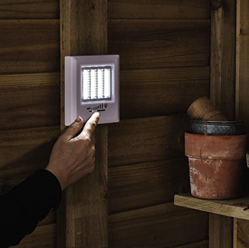 mysmartbuy.com 4-COB LED Light – Battery Powered Portable Wire Free Bright Night Light with Dimmer – Perfect for Illuminating Wardrobes, Cupboards, Lofts, Sheds, Garages, Caravans & More