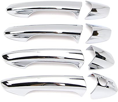 Dreamseek 8Pcs 4 Door Handle Cover for Mercedes Benz CLA GLK GLA GLE B C E ML Class X156 W166 W204 W212 W246 Exterior ABS Molding Protector Chrome Trim w/Smart Keyhole