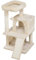 Abician Arbre à Chat Ideal au Coin du Mur Arbre Chat avec Poteaux Sisal à Griffer Niche Spacieuse 1 Boule de Peluche 49 x 45,5 x 91 cm Beige