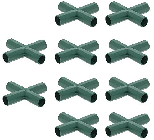 16 mm Gartenrahmen-Verbindungsstück, flach, 4-Wege-Stabilität, für Gartenarbeiten, Gebäude, Verbindungsstücke für Blumenständer und Gewächshaus, 10 Stück
