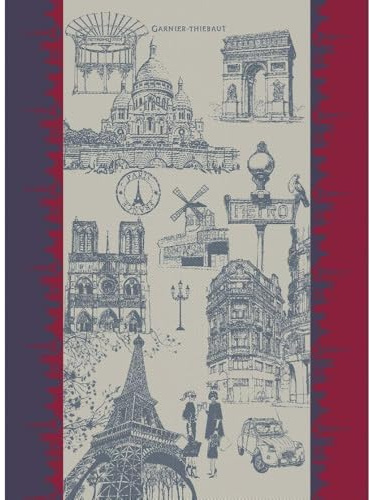 Garnier Thiebaut 46336 Geschirrtuch J'Aime Paris Tricolore 56x77 cm Baumwolle