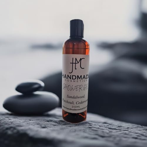 Sandalwood Patchouli Cedarwood Shower Gel SLS Praben Free Handmade In UK Body Wash 250ml