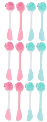 FRCOLOR 12piezas Cepillo Facial De Silicona Limpieza Profunda Suave y Efectiva Herramienta De Belleza Para Eliminar Impurezas y Prevenir Puntos Negros Para Uso Diario y Masaje Facial