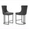 ALPHA HOME Barhocker 2er Set Gepolstert Barstuhl Hohe Barstühle mit Rückenlehne Tresenhocker aus PU Leder für Küche Esszimmer Wohnzimmer mit Metallbeinen Fußstütze (Schwarz)