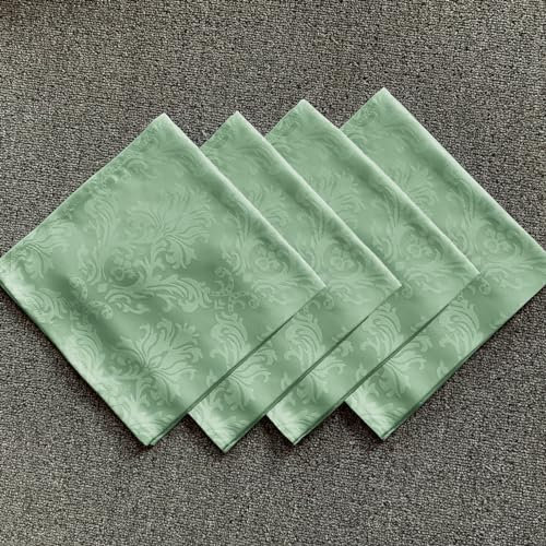 Jacquard-Stoffservietten, 50,8 x 50,8 cm, waschbar, knitterfrei, wiederverwendbar, Damast-Stoffservietten für Frühling, Esszimmer, Party, drinnen, draußen, Alltag, Salbeigrün (4 Stück/Packungen)