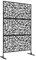 Outsunny Decorative Garden Privacy Screen with Stand, 6.5FT Freestanding Metal Outdoor Divider, Decorative Privacy Panel with Expansion Screws for Garden Pool Hot Tub, Twisted Line Style, Black