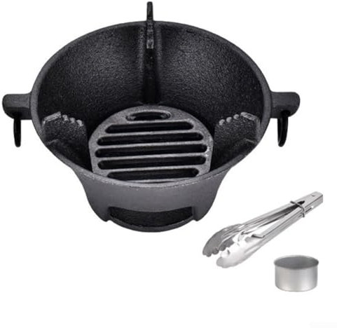 Poêle à charbon en fonte, poêle à charbon portable en fonte, table de cuisson coréenne, barbecue japonais pour jardin, terrasse, camping et barbecue