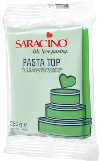 Saracino Top hellgrüne Fondant zum Abdecken, 250 g, hergestellt in Italien