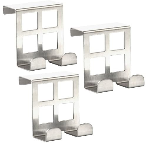 RICOO Perchero Puerta MH030Sx3 - Gancho Puerta de Acero Inoxidable para Colgar sin Taladrar - Perchero Puerta Baño y Dormitorio, Colgador puerta - 3 piezas