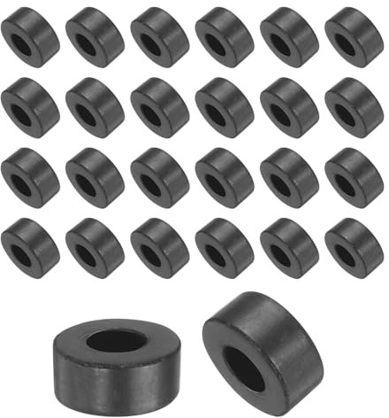 QUARKZMAN 48Pcs Entretoises en Caoutchouc de 11 mm de Diamètre Extérieur, 5 mm de Diamètre Intérieur, 5 mm de Hauteur, Rondes, Anti-Vibrations, Rondelles en Caoutchouc Épaisses