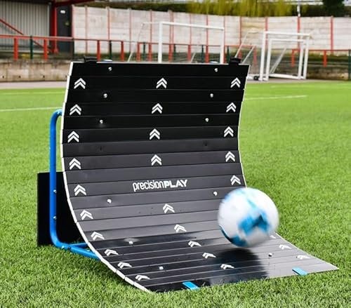 Precision Play Skills Trainer Ramp Rebounder Net Fußballtraining Rebound, Pass, Volley und Chip Funktionen, Faltbares & Tragbares Design, 110 cm lang