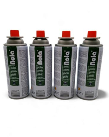 NOLA 4 x, 8 x, 12 x, 16x, 28 x 227g Gaskartusche Butan Gas mit Ventil Bajonett Universal Butangas Brennstoffflaschen Campinggas für Gaskocher, Campinggeräte 707, Gaskartusche, 12, 707