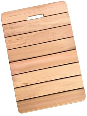 Bath Mat Wooden Shower Mat Non Slip Anti Mould, Rectangular Duck Board Waterproof, Bamboo Bath Matt For Bathroom, Outdoor Shower & Spa, Very Suitable for the Elderly and Children(Dark color,40cmx60cm)