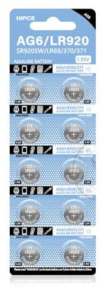 MUNDDY - 10x Pilas de Boton Alcalinas AG6 LR920 371 SR920 1.55V