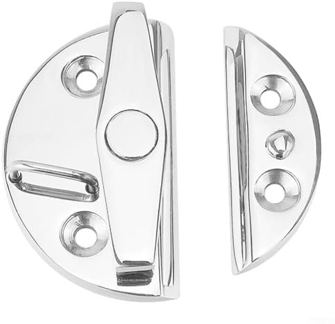 Stainless Steel Round Latch, Round Turn Button Catch, Boat Lock, Hardware Accessories for Boat Door Cabinet