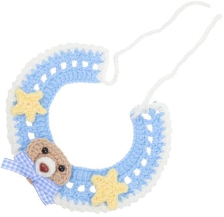 Kisangel 1stk Bellen Kragen Kragen Kätzchen Ausreißer Weicher Kätzchenkegel Katze Gestrickter Kragen Katzenrad Wurmkur Glocke Sicherheitshalsbänder Für Käfig Blue Polyester