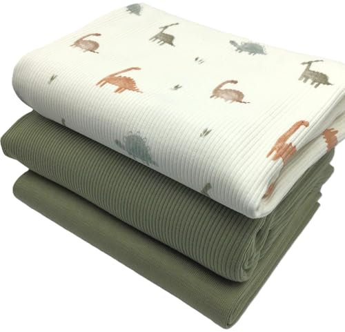 Stoffpaket Jersey-Paket Ribstrick Jersey | Rippenjersey | schmale Rippen | viele Designs | Ökotex (Dinos)