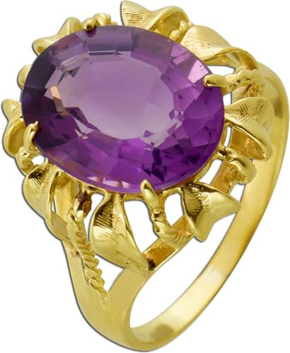 Ch.Abramowicz Amethyst Ring Gold 585 14K lila Edelstein Antikschmuck 18