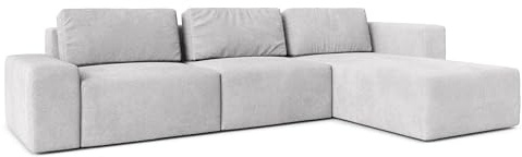 AXLIVING Couch XXL L Form Arkleton Ecksofa Groß Hellgrau 360cm Stil R