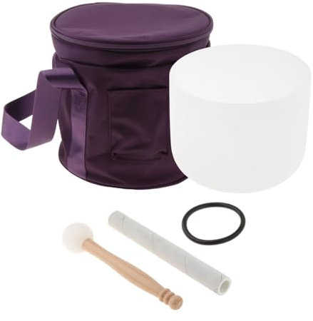 Luwecf Set de Cuencos Tibetanos con Baquetas, Estuche para Meditación Y Sonido, Kit Portátil para Viajes, 8 Inch Set