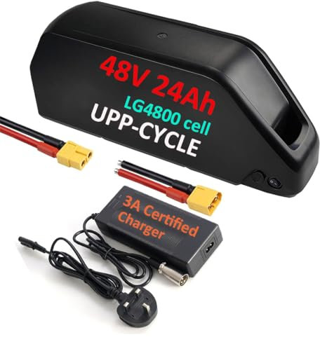 48V 24Ah Electric Bicycle Battery for 500W 1000W 1500W 750W Mountain Bike - Durable Lithium Ebike battery for Rear wheel Electric Bikes Conversion Kit (48V 24Ah 0-1500W/Lg4800 Cell/Shark Battery)