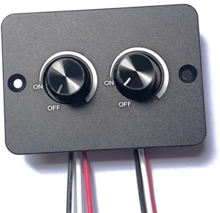 Clearhill 12V Dimmer Switch, 2 Gang 60W PWM LED Dimmer Switch (Black) | For RVs Trailers,Marine & Trucks, Compatible with LED Strip, Ambience Lights & Puck Lights - RV with Smooth Dimming