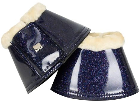 Imperial Riding IRHLovely, Shock Absorbing & Anti-Friction Boots with Neoprene Lining and Fastening, Heavy Duty Jump Bells for Training & Everyday Use, Navy, Cob