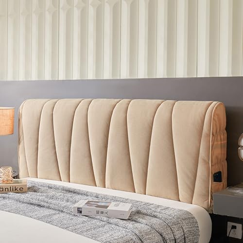 DEZYPZAM Bettkopfteil Hussen Bett Kopfteil Bezug, All-Inklusive Verdicken überzug für Kopfteils Abdeckung, Staubdichte Schutzhülle für Gepolsterte Schlafzimmer Kopfteil (Khaki,150cm (59in))