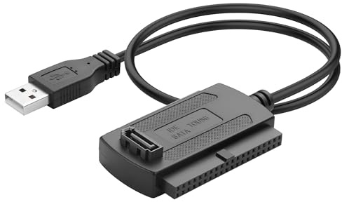 YACSEJAO USB 2.0 to SATA IDE Converter Cable Adapter 1.8FT USB A to IDE SATA Cable for 2.5/3.5 Inch HDD/SSD Hard Drive Disk,Hard Drive Reader,Black