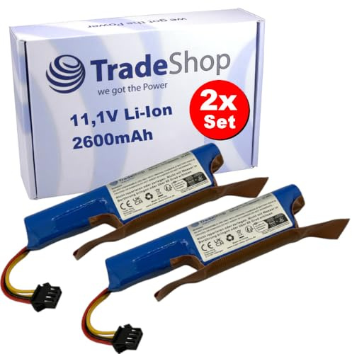 2X Trade-Shop Li-Ion Akku 11,1V / 2600mAh kompatibel mit Sencor SRV 2230TI, SRX 1001, kompatibel mit Medion Easy Home MD 19098 / Saugroboter-Zubehör
