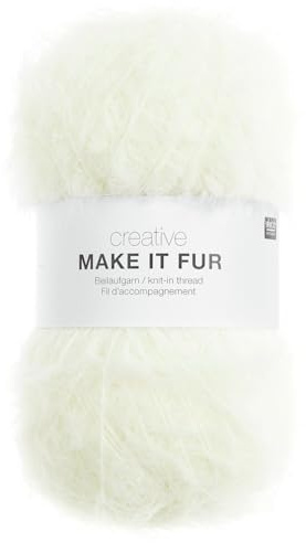 Rico Design Creative Make It Fur Beilaufgarn 50g 350m (001 - Weiß)