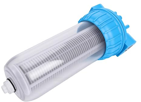 Bewinner Filtre à Eau en Plastique pour Volaille, Lavage à Contre-courant, Filtre à Eau Potable pour Poulet, Canard, Oies, Pigeons, équipement de Filtration de Tuyau d'Eau à Débit Réglable