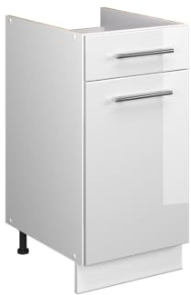 Vicco Mobile base Fame-Line, Bianco lucido/Bianco, 40 cm