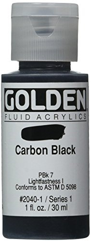 Golden Carbon Blk Fluid Acrylic, Multicolour, 30 ml (Pack of 1)