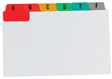Concord TS-110574 Reinforced A-Z Guide Card with Tabs, 152mm x 102mm, White