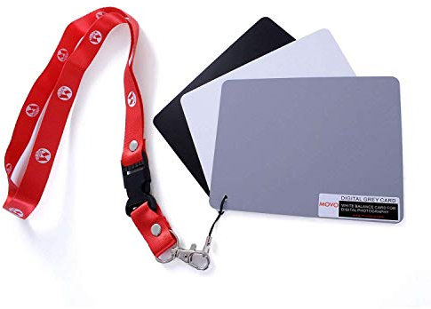 Movo Photo Color/White Balance Card Set for Digital Photography (Index card sized, 12.5 x 10cm)